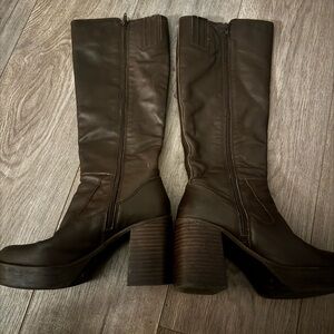 Lucky Brand chocolate brown  platform knee heigh boot
